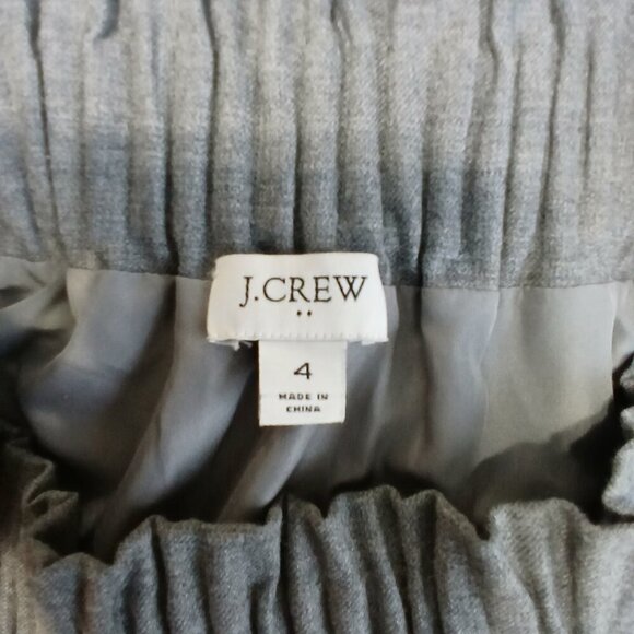 J. CREW LINED GRAY SIDEWALK SKIRT WITH GATHERED ELASTIC WAIST, SIZE 4, WOMENS - Picture 4 of 7